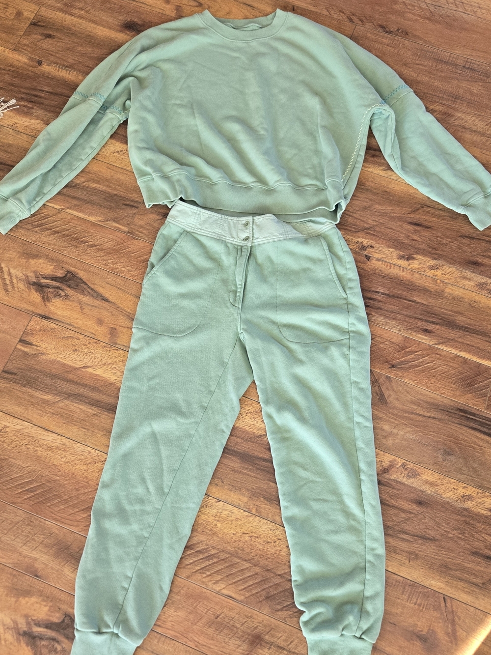 Something Navy Mint Green Track Joggers